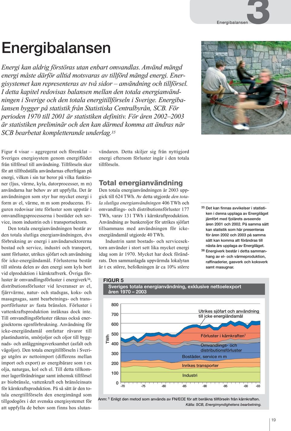 Energibalansen bygger på statistik från Statistiska Centralbyrån, SCB. För perioden 197 till 21 är statistiken definitiv.