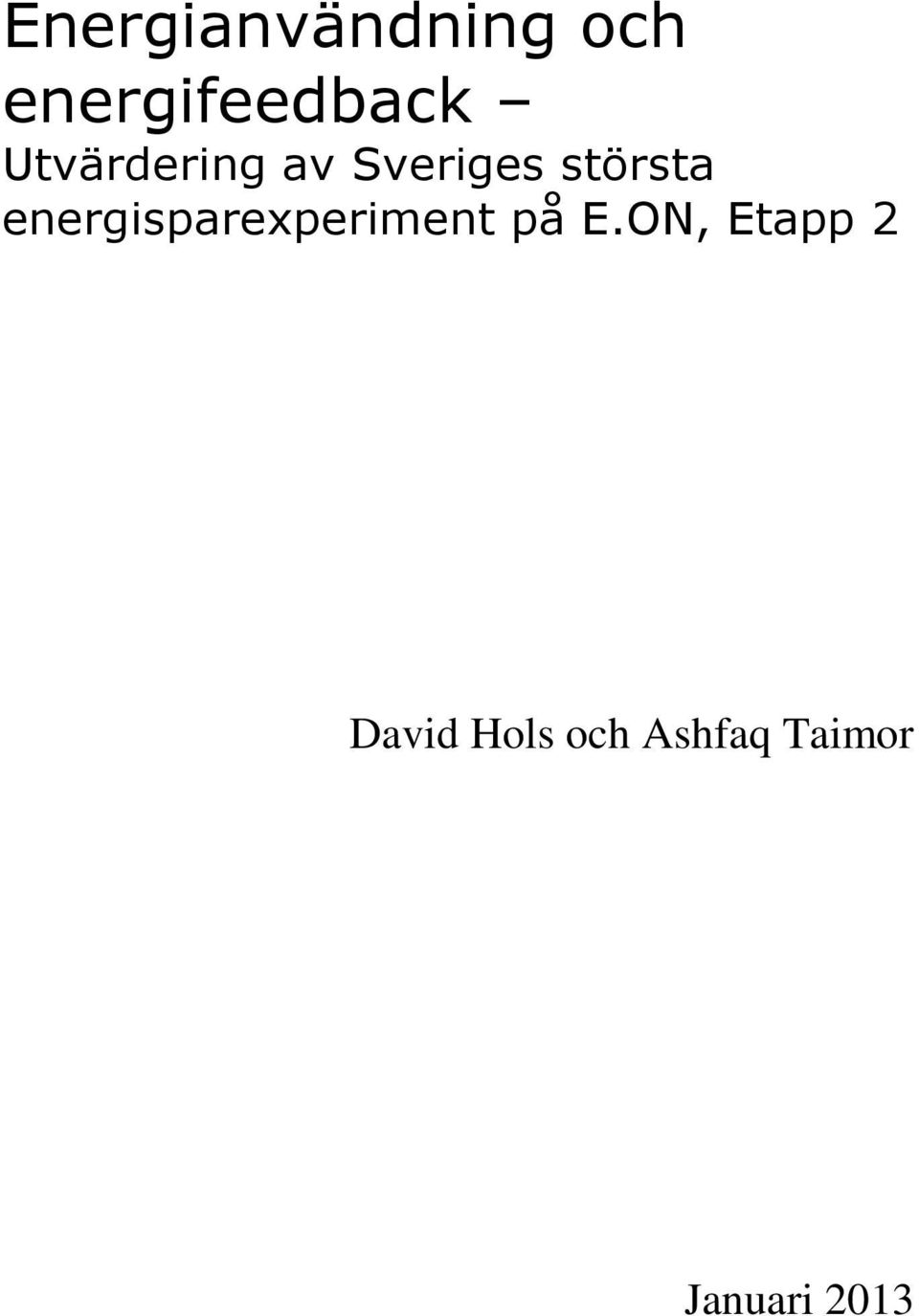energisparexperiment på E.
