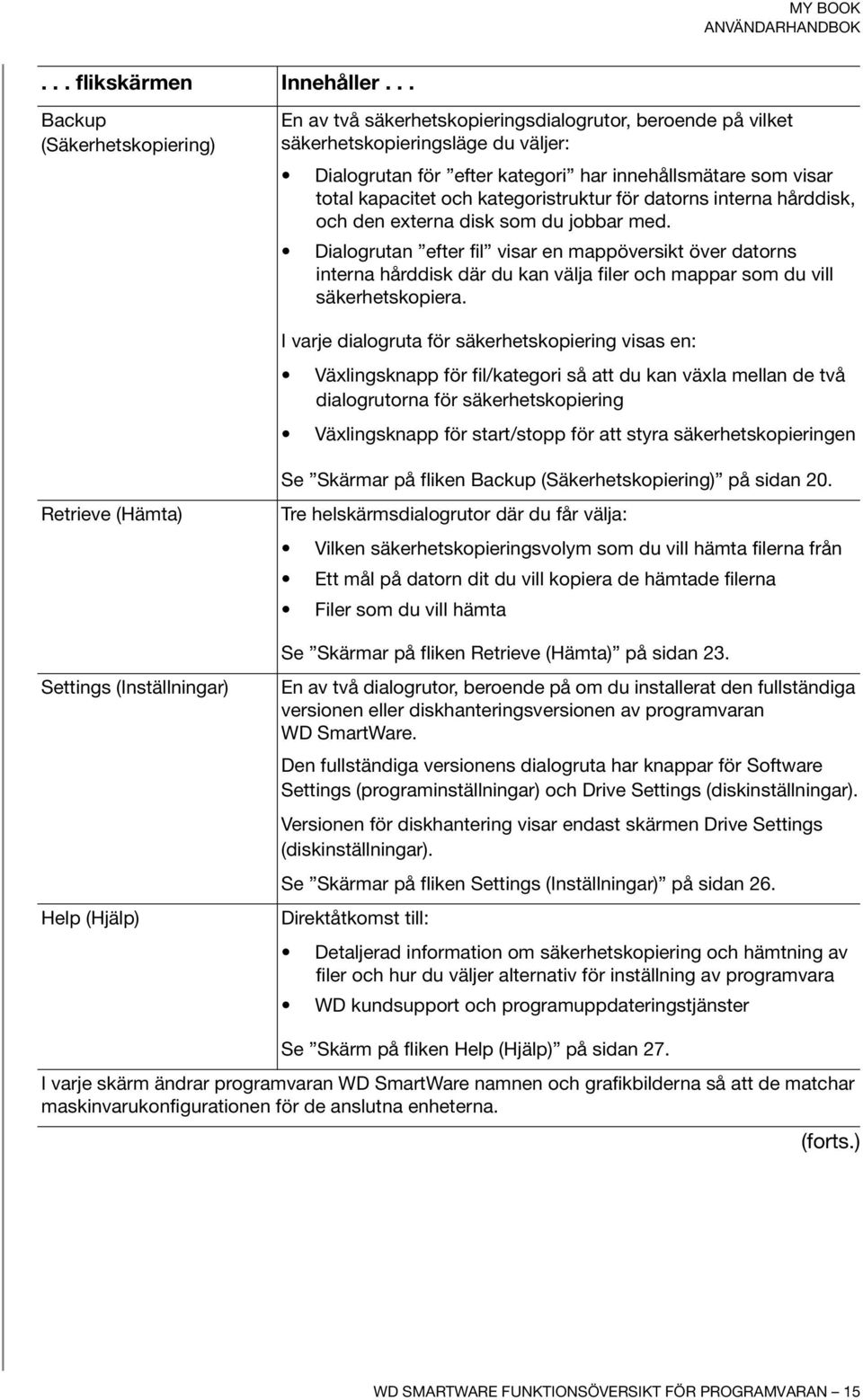 kapacitet och kategoristruktur för datorns interna hårddisk, och den externa disk som du jobbar med.