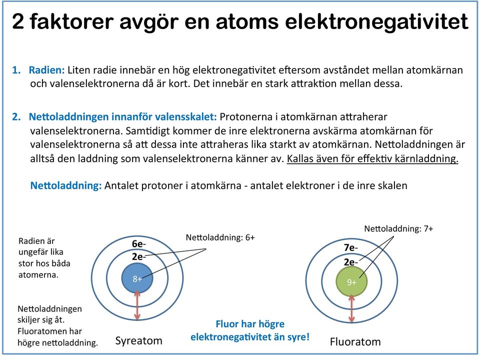 Sam9digt kommer de inre elektronerna avskärma atomkärnan för valenselektronerna så a= dessa inte a=raheras lika starkt av atomkärnan.