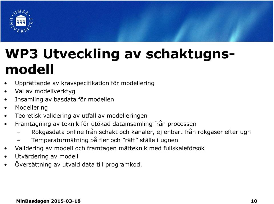 Rökgasdata online från schakt och kanaler, ej enbart från rökgaser efter ugn Temperaturmätning på fler och rätt ställe i ugnen