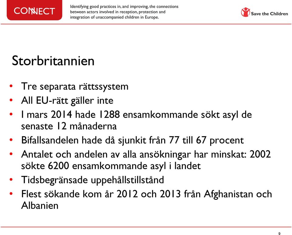 procent Antalet och andelen av alla ansökningar har minskat: 2002 sökte 6200 ensamkommande asyl