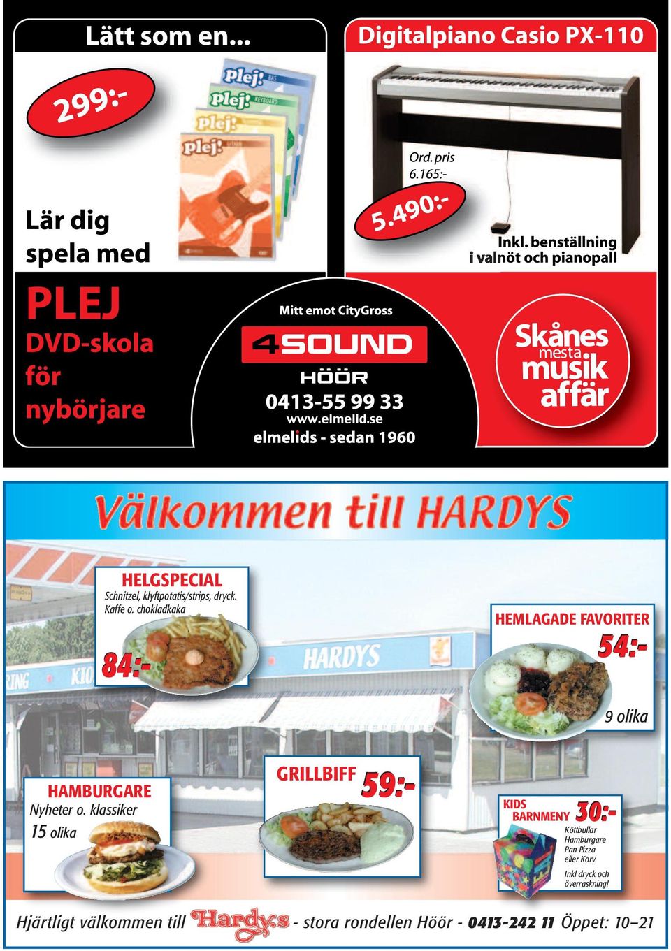 klassiker 15 olika GRILLBIFF 59:- KIDS BARNMENY 30:- Köttbullar Hamburgare Pan