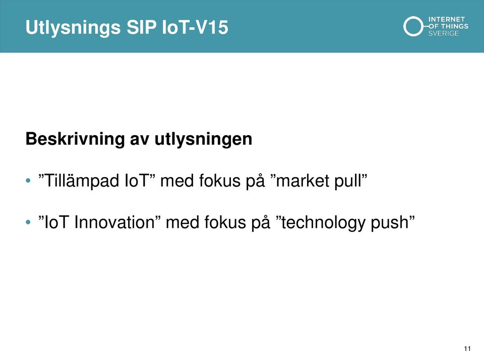 market pull IoT Innovation