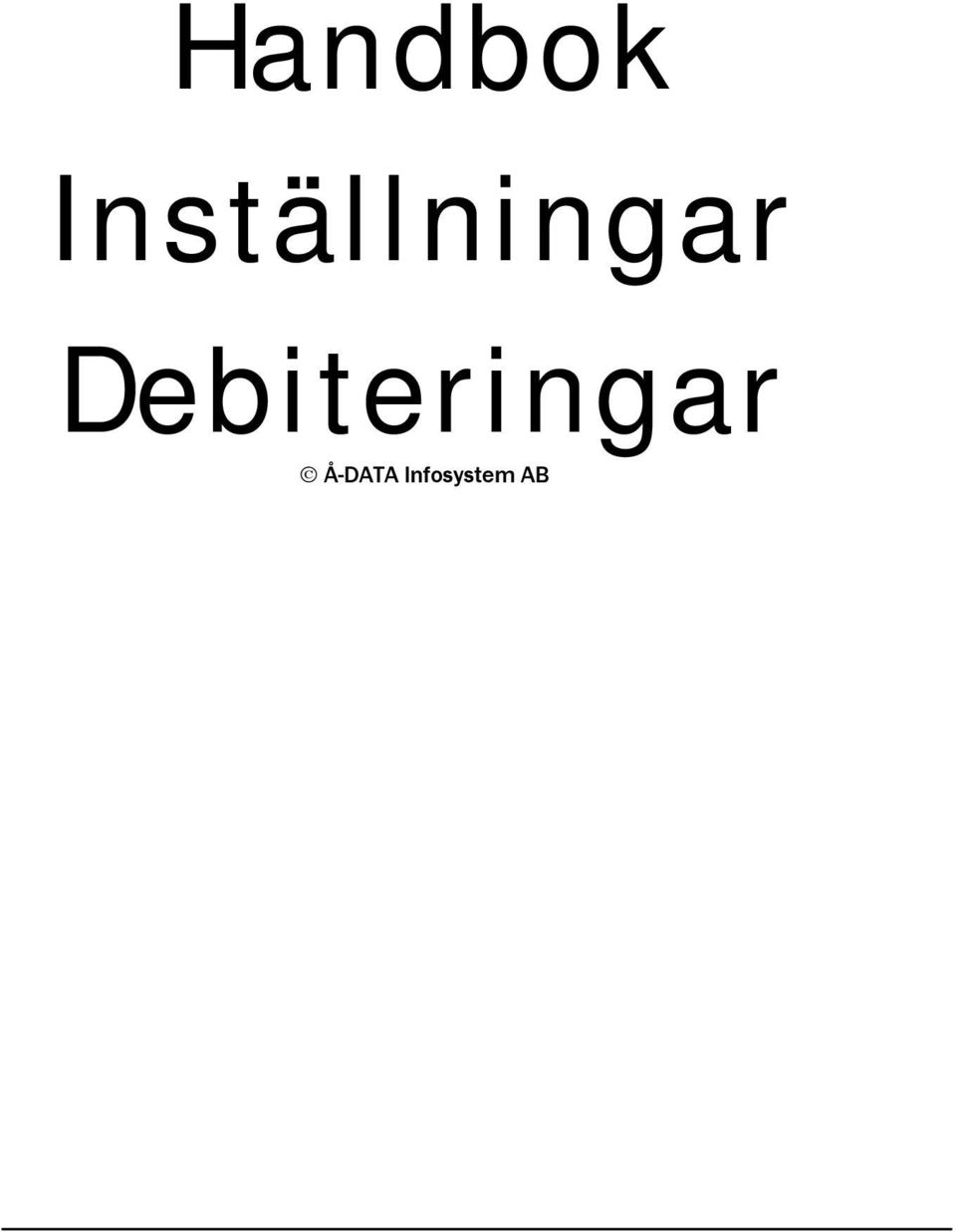 Debiteringar