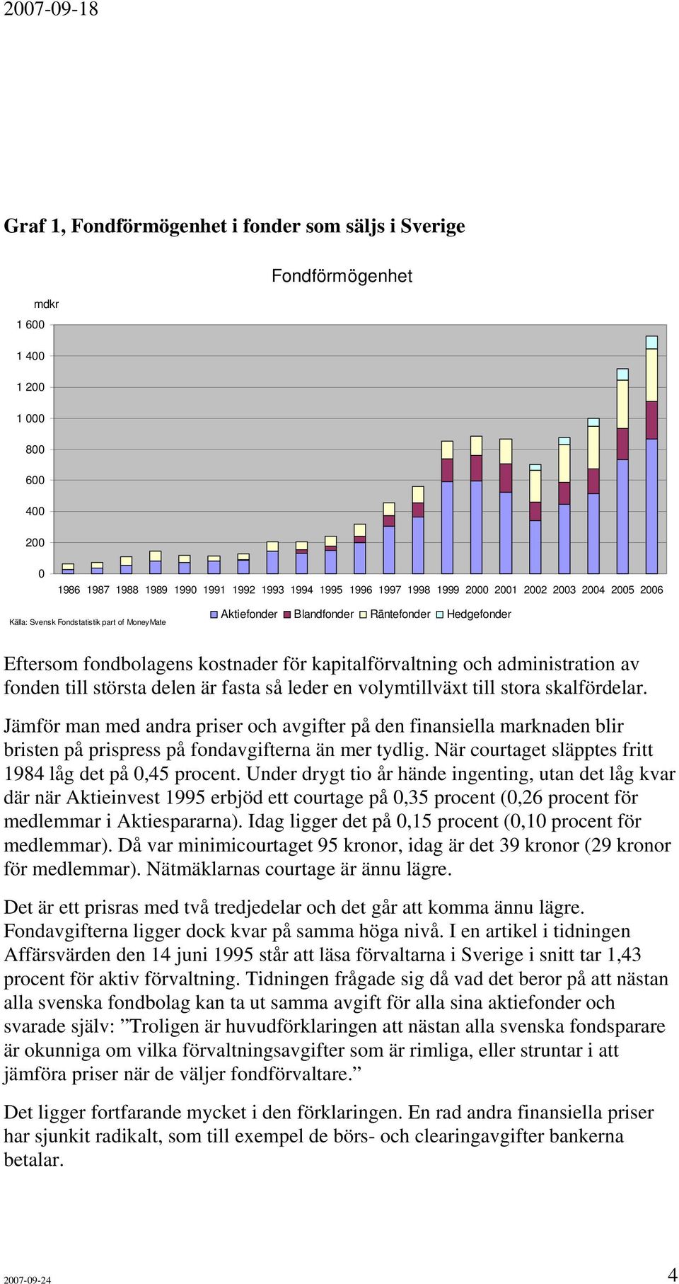 fonden till största delen är fasta så leder en volymtillväxt till stora skalfördelar.
