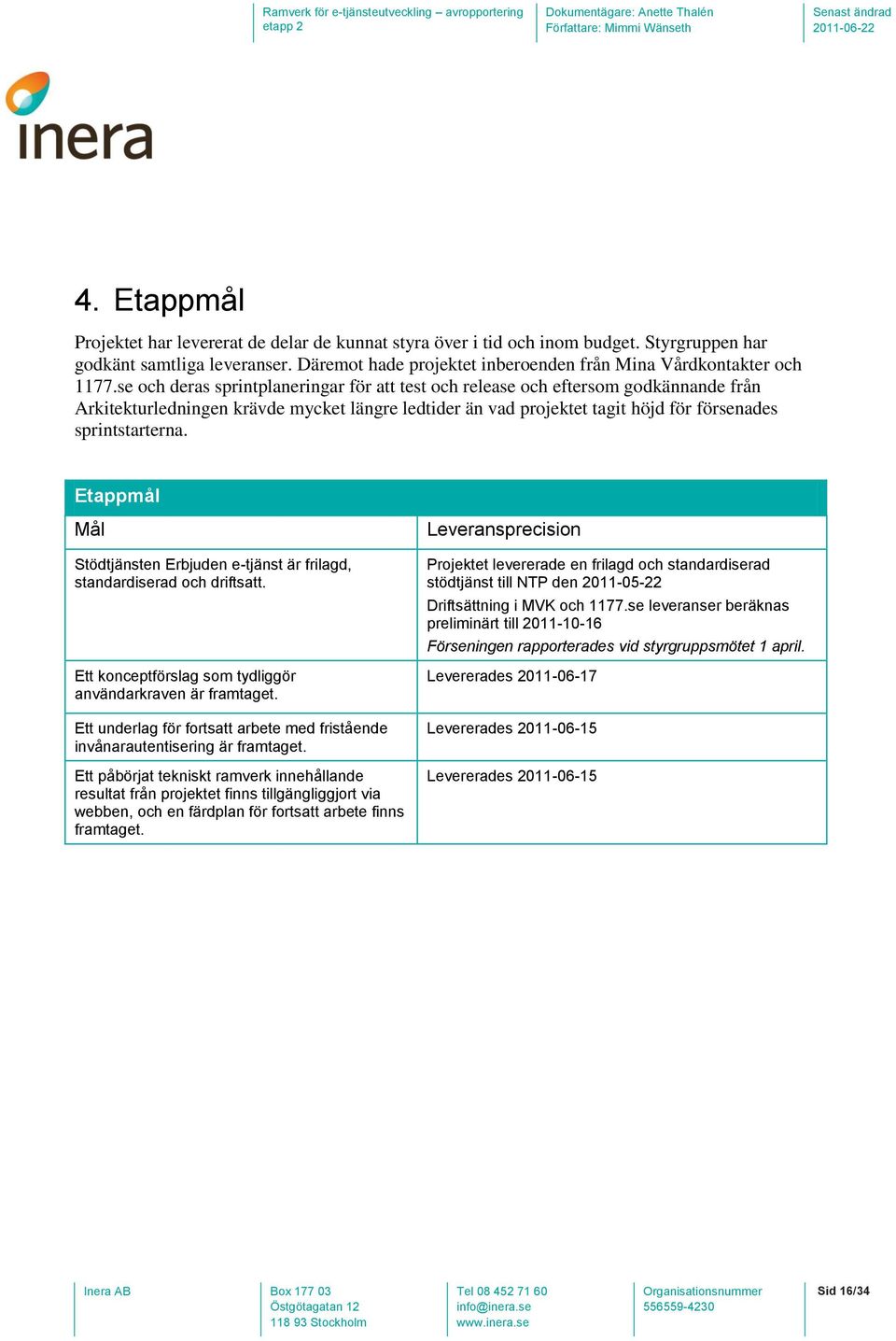 se och deras sprintplaneringar för att test och release och eftersom godkännande från Arkitekturledningen krävde mycket längre ledtider än vad projektet tagit höjd för försenades sprintstarterna.