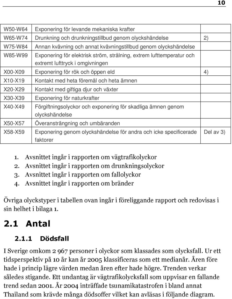 Kontakt med heta föremål och heta ämnen Kontakt med giftiga djur och växter Exponering för naturkrafter Förgiftningsolyckor och exponering för skadliga ämnen genom olyckshändelse Överansträngning och