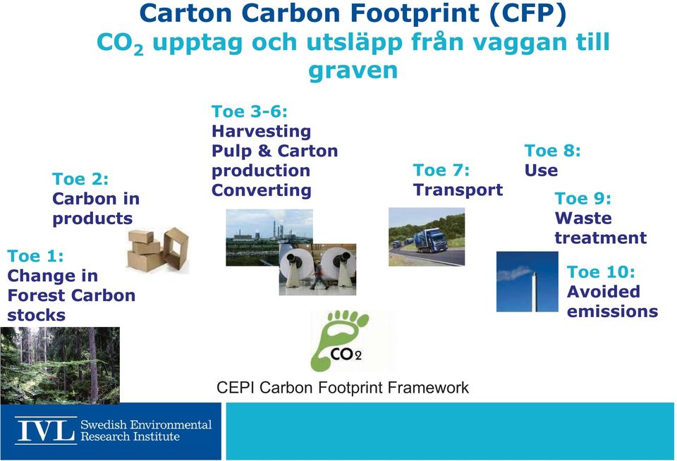 3-6: Harvesting Pulp & Carton production Converting Toe 7: Transport Toe 8: