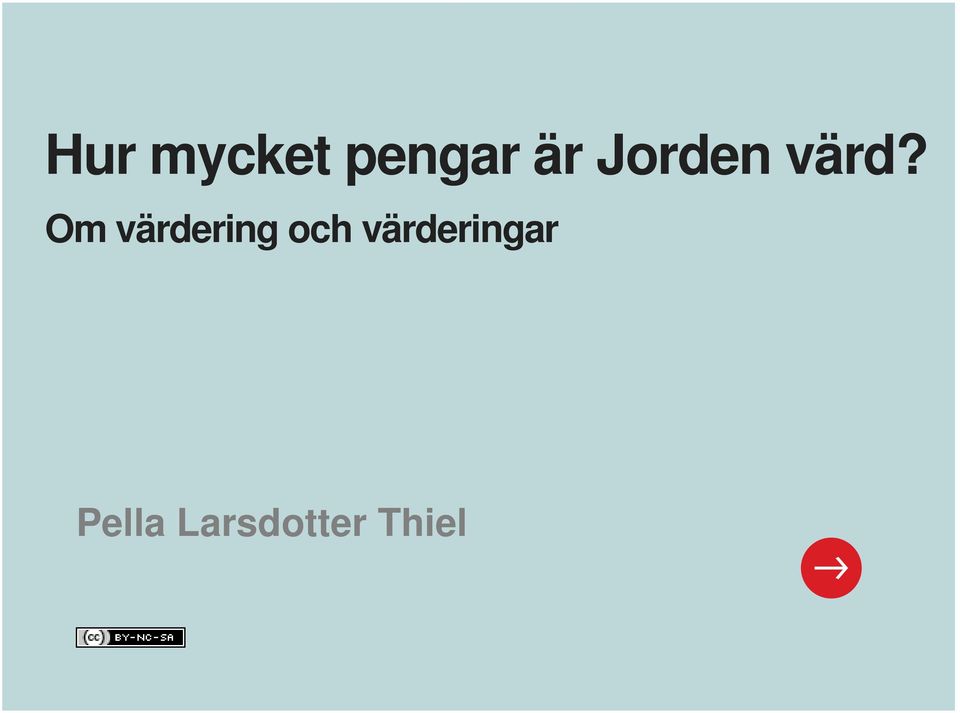 Om värdering och