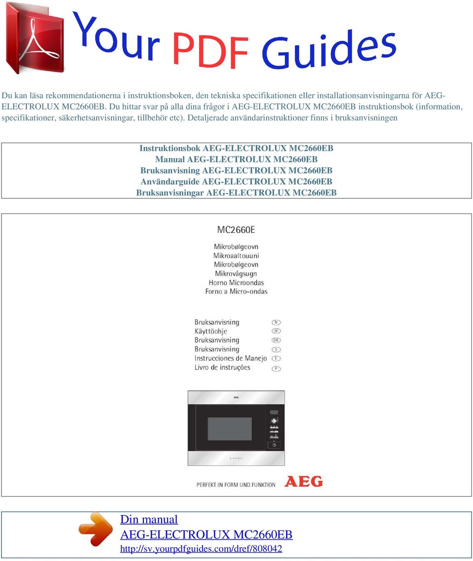 Du hittar svar på alla dina frågor i instruktionsbok (information, specifikationer,