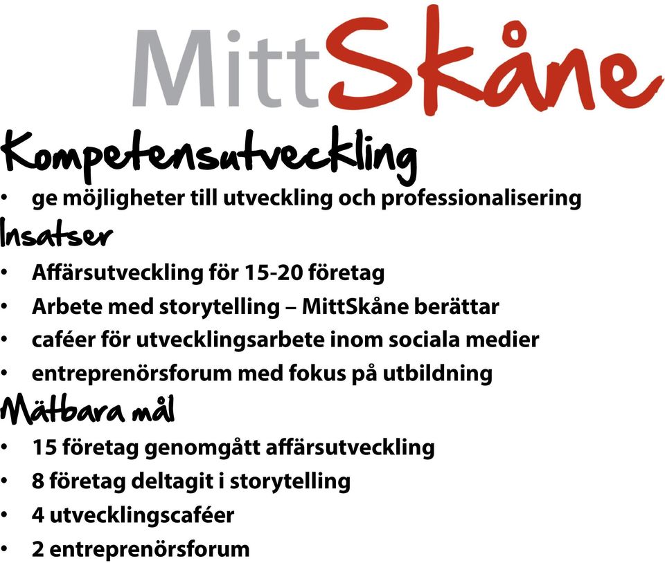 inom sociala medier entreprenörsforum med fokus på utbildning Mätbara mål 15 företag