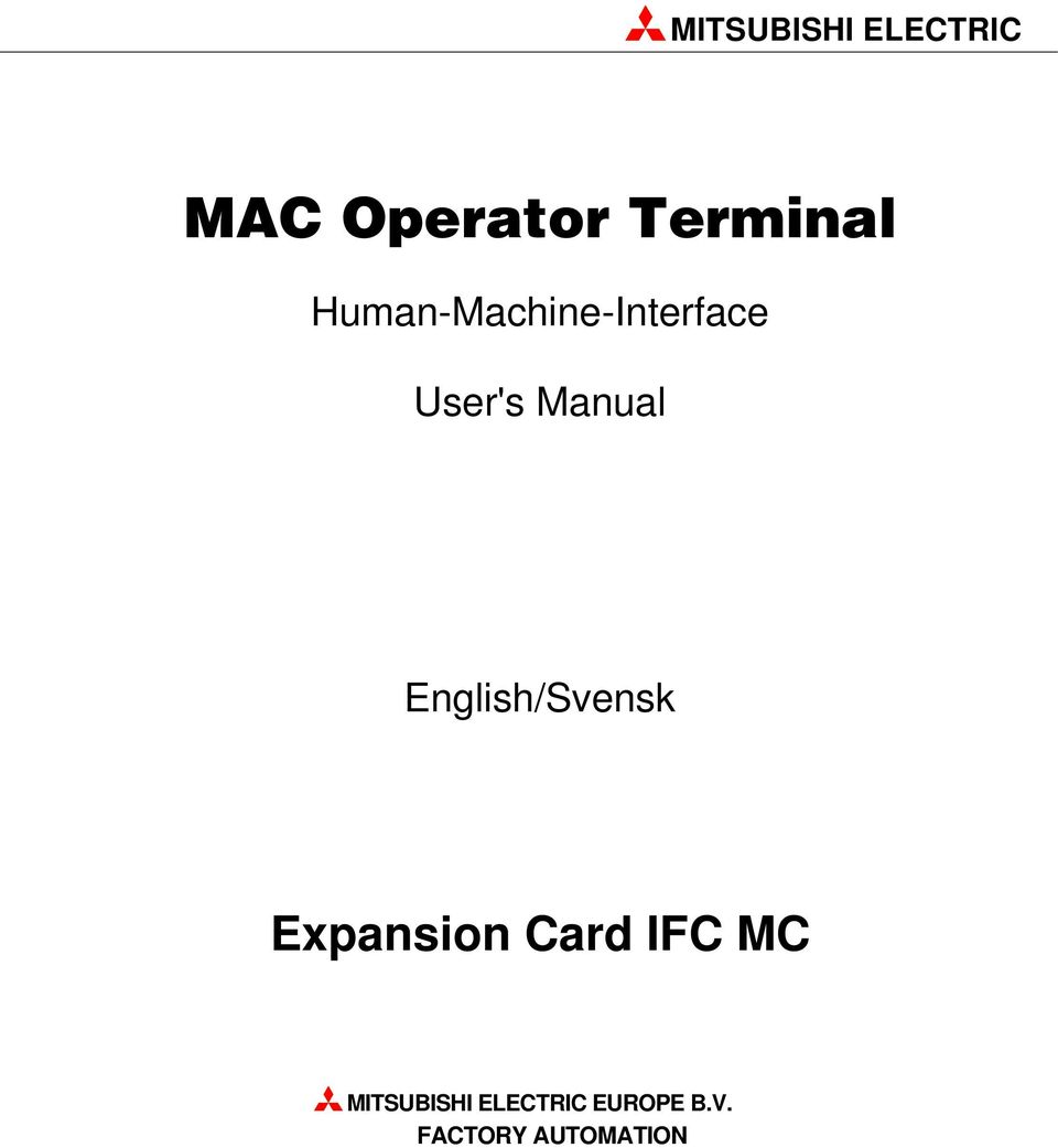 Manual English/Svensk Expansion Card IFC