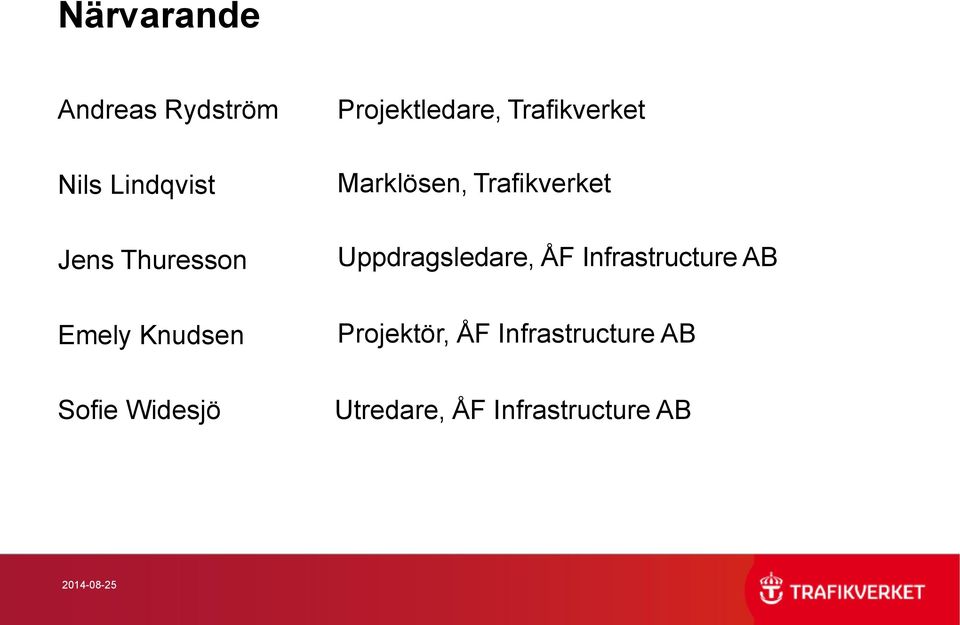 Trafikverket Uppdragsledare, ÅF Infrastructure AB