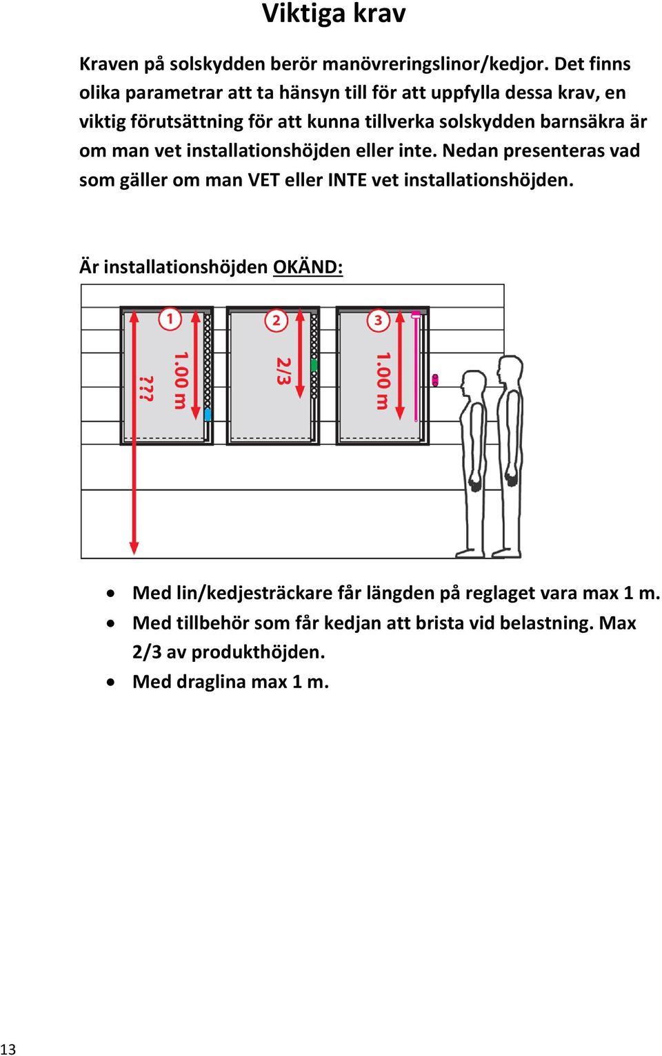 barnsäkra är om man vet installationshöjden eller inte.