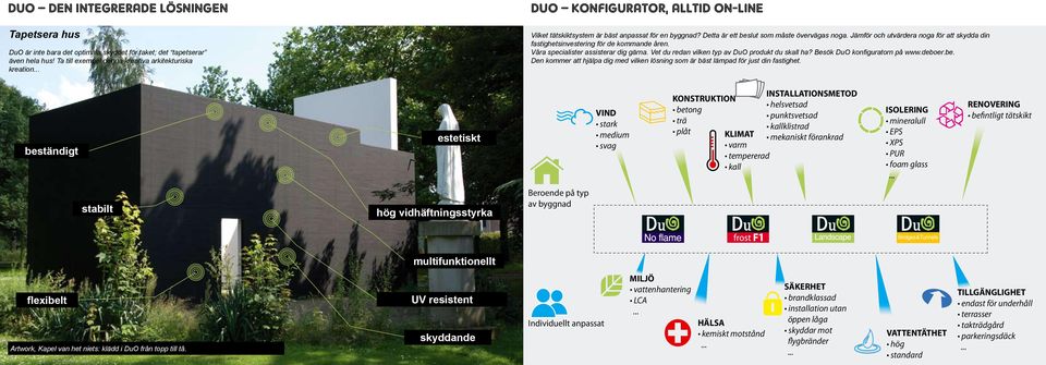 Jämför och utvärdera noga för att skydda din fastighetsinvestering för de kommande åren. Våra specialister assisterar dig gärna. Vet du redan vilken typ av DuO produkt du skall ha?