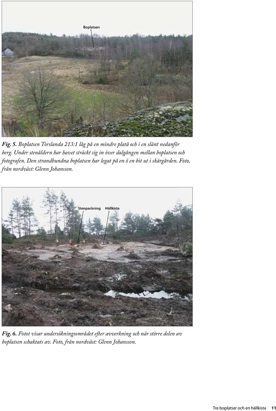 Den strandbundna boplatsen har legat på en ö en bit ut i skärgården. Foto, från nordväst: Glenn Johansson. Fig. 6.