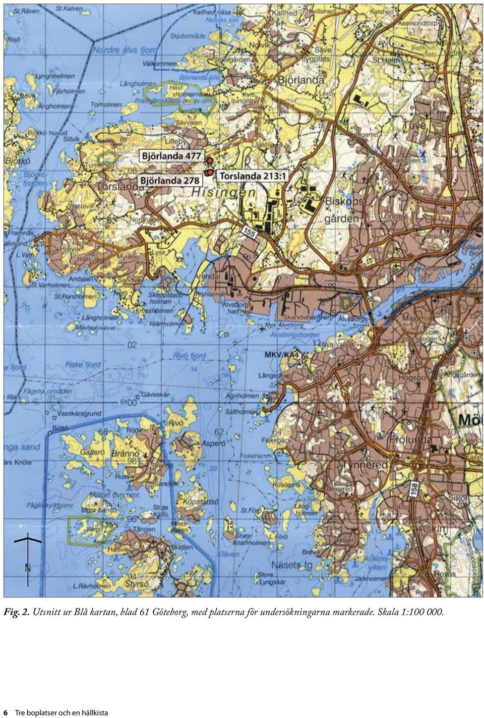 Göteborg, med platserna för