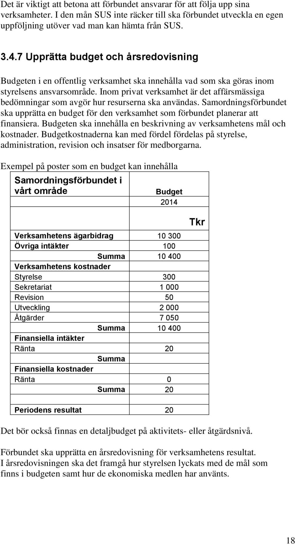 Inom privat verksamhet är det affärsmässiga bedömningar som avgör hur resurserna ska användas. Samordningsförbundet ska upprätta en budget för den verksamhet som förbundet planerar att finansiera.