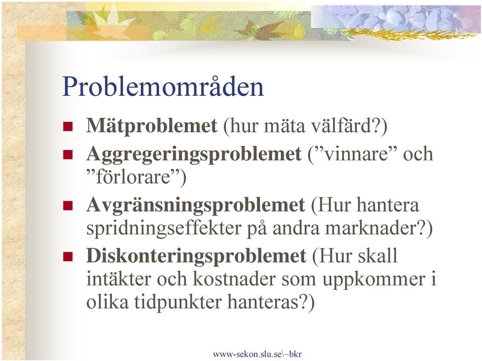 (Hur hantera spridningseffekter på andra marknader?