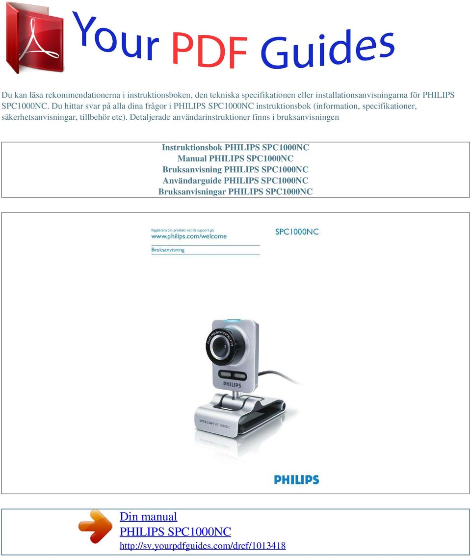 Du hittar svar på alla dina frågor i instruktionsbok (information, specifikationer,