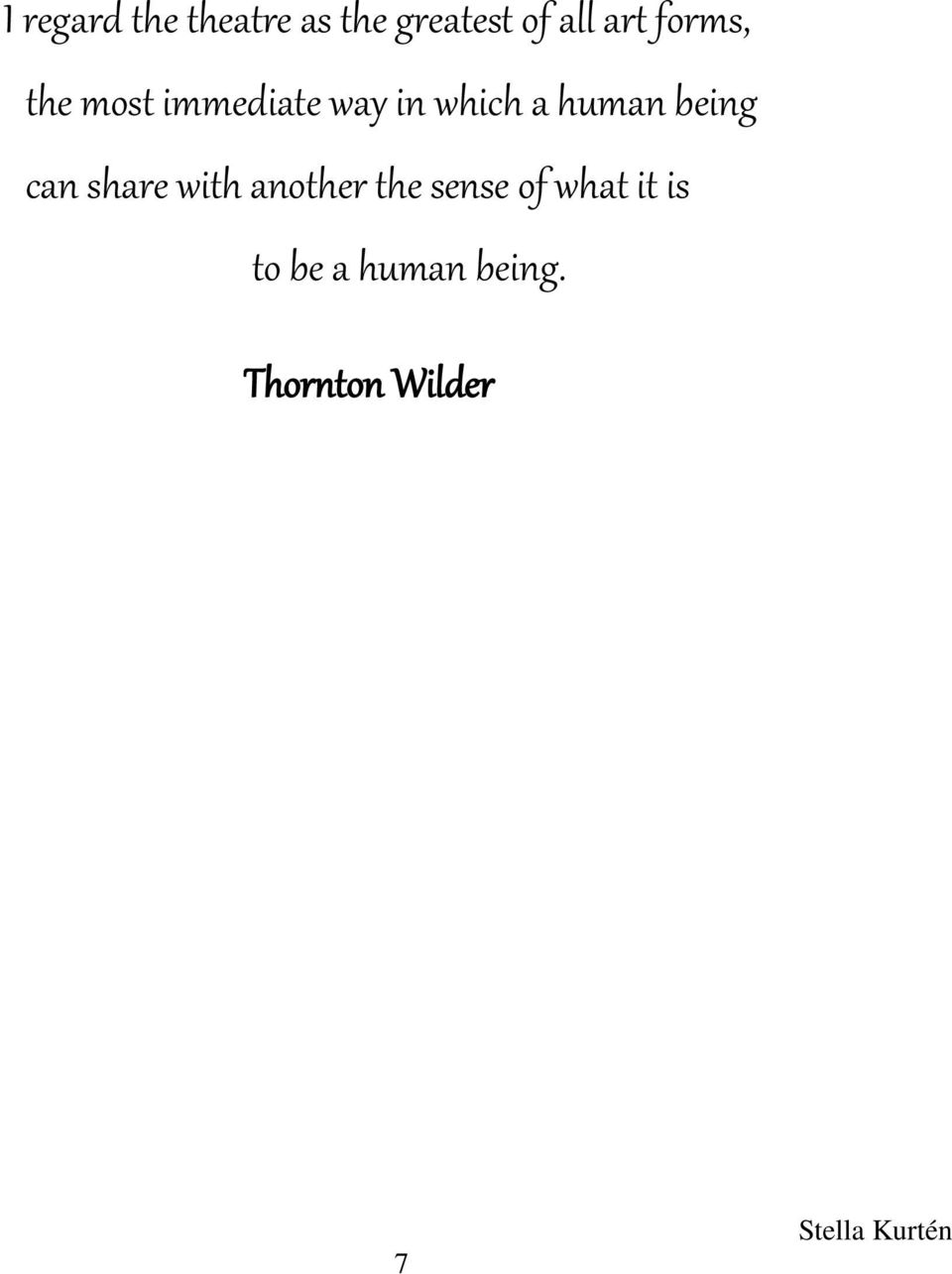 human being can share with another the sense