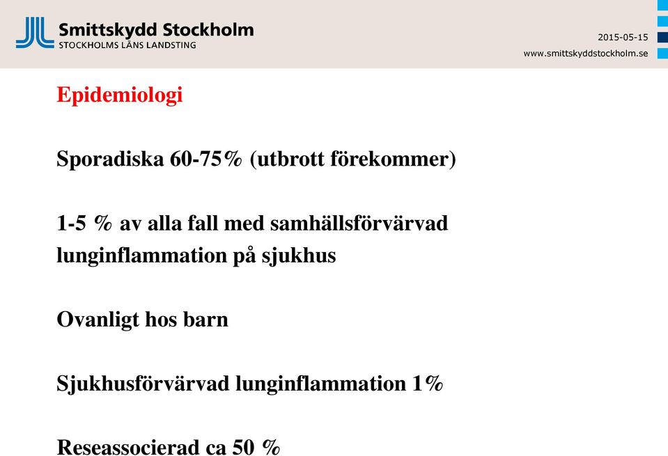 samhällsförvärvad lunginflammation på sjukhus