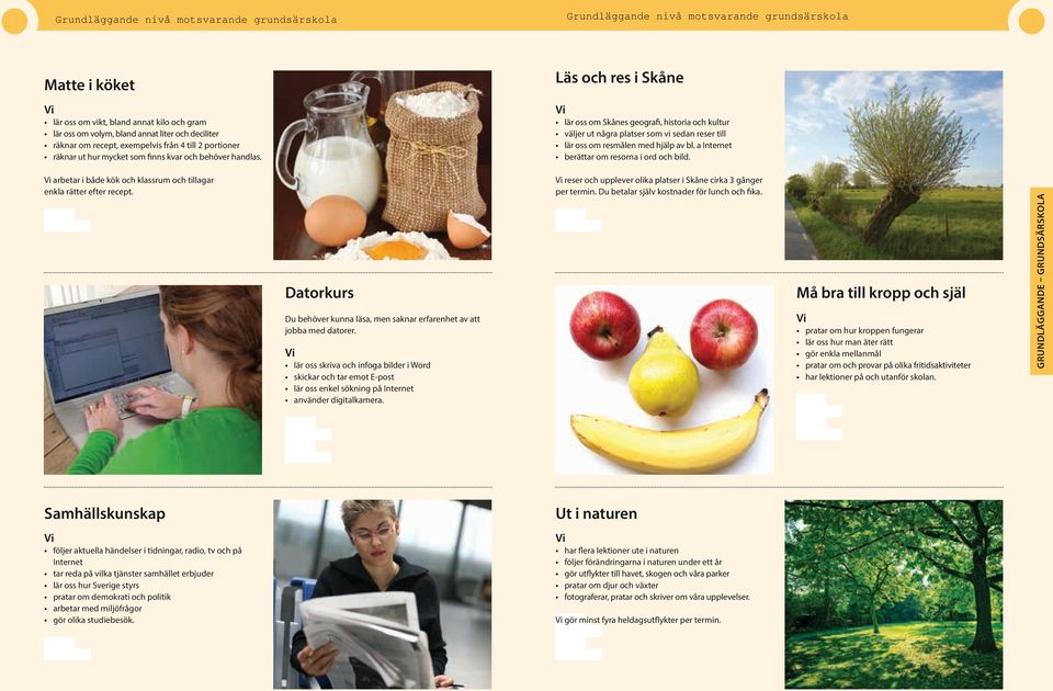 a Internet berättar om resorna i ord och bild. arbetar i både kök och klassrum och tillagar enkla rätter efter recept. Datorkurs Du behöver kunna läsa, men saknar erfarenhet av att jobba med datorer.