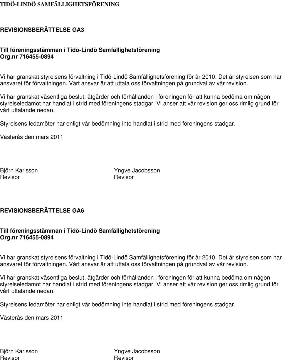 Vi har granskat väsentliga beslut, åtgärder och förhållanden i föreningen för att kunna bedöma om någon styrelseledamot har handlat i strid med föreningens stadgar.
