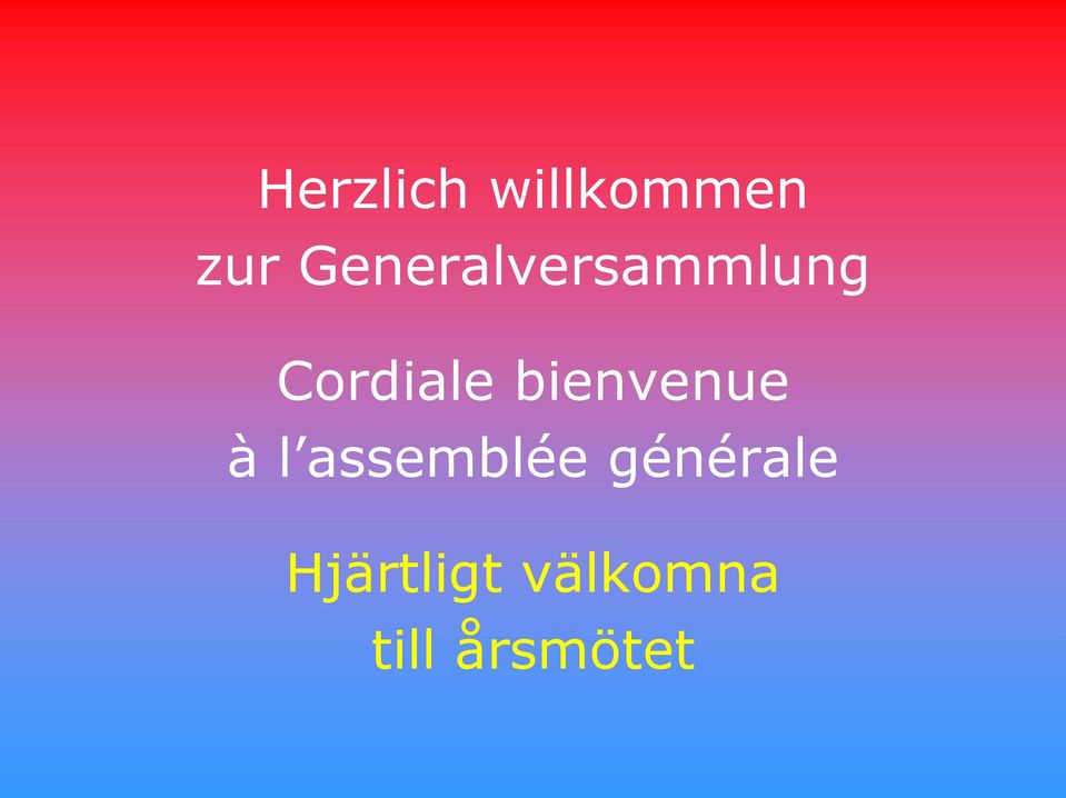 bienvenue à l assemblée