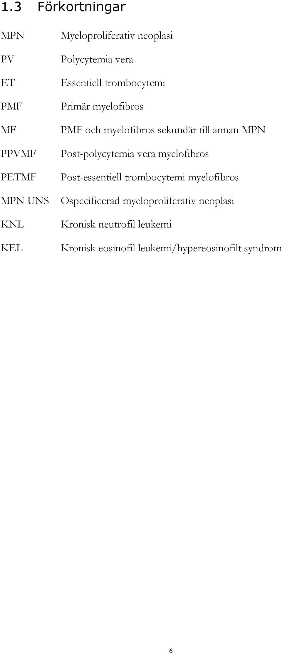 annan MPN Post-polycytemia vera myelofibros Post-essentiell trombocytemi myelofibros