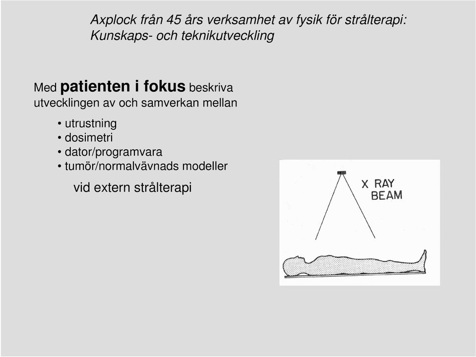 utvecklingen av och samverkan mellan utrustning dosimetri