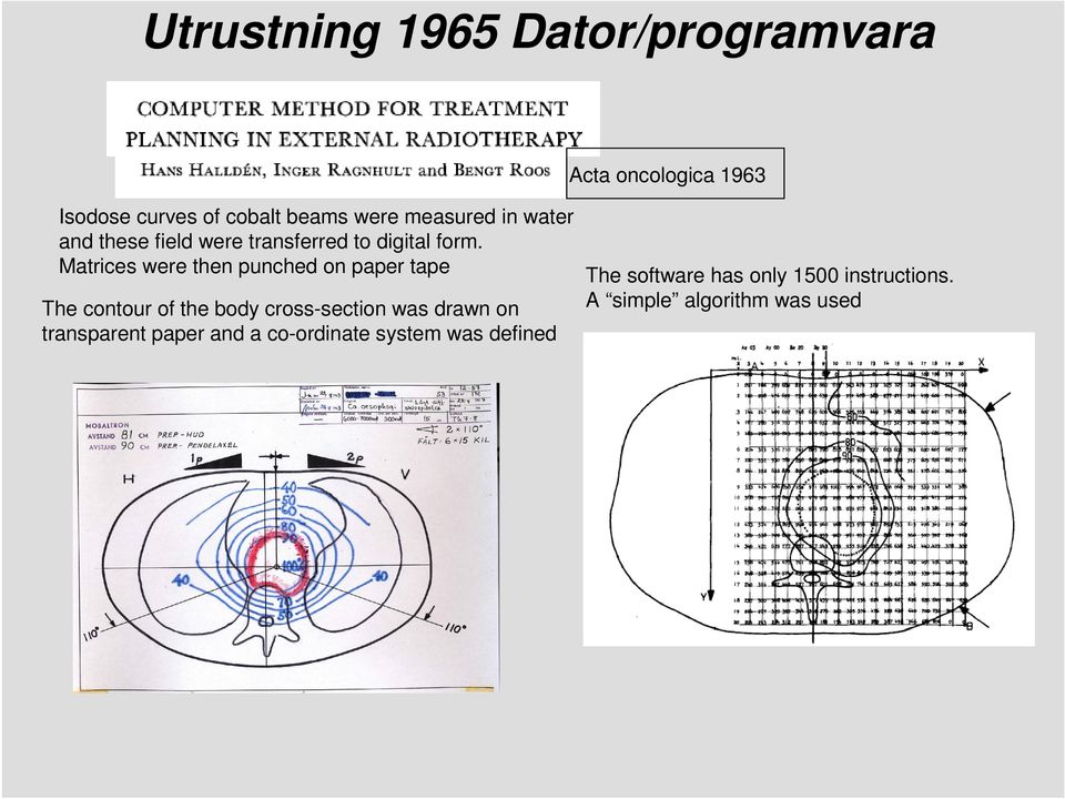 Matrices were then punched on paper tape The contour of the body cross-section was drawn on