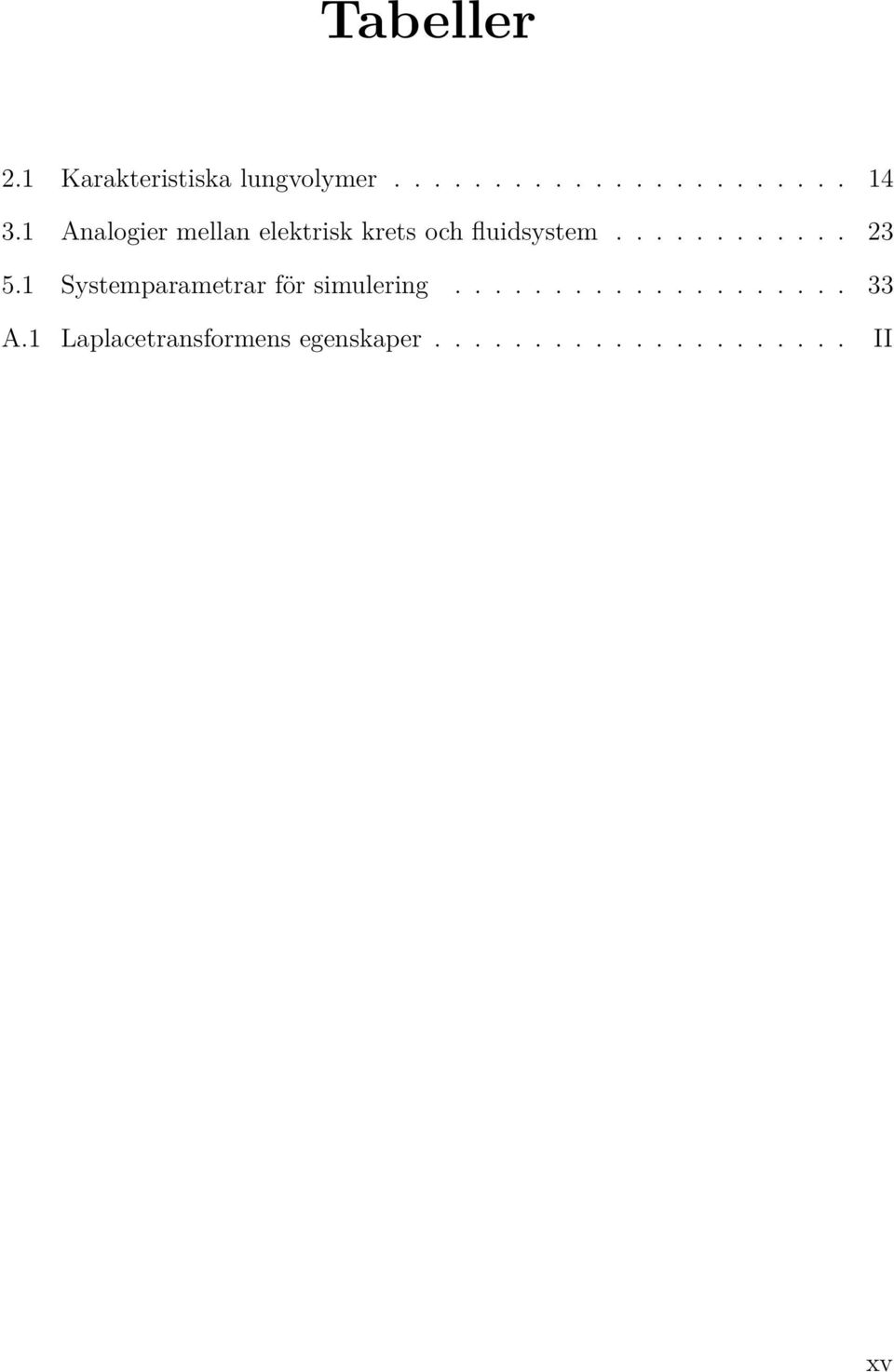 1 Systemparametrar för simulering.................... 33 A.