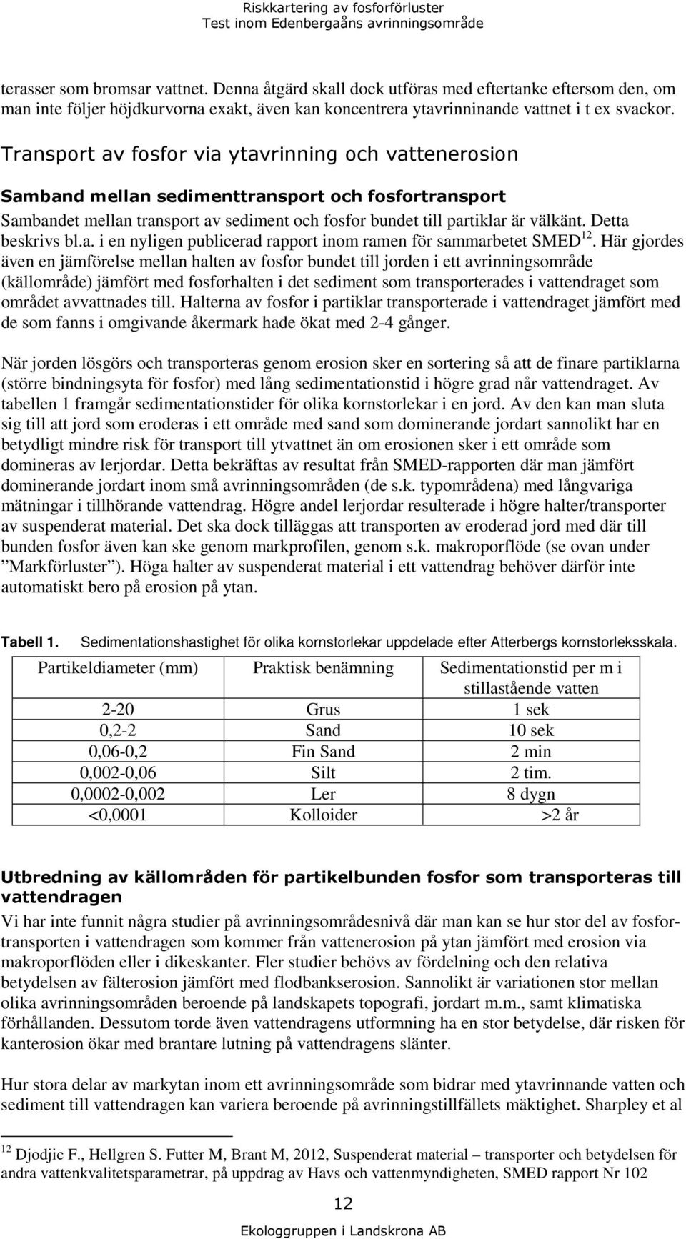 Detta beskrivs bl.a. i en nyligen publicerad rapport inom ramen för sammarbetet SMED 12.