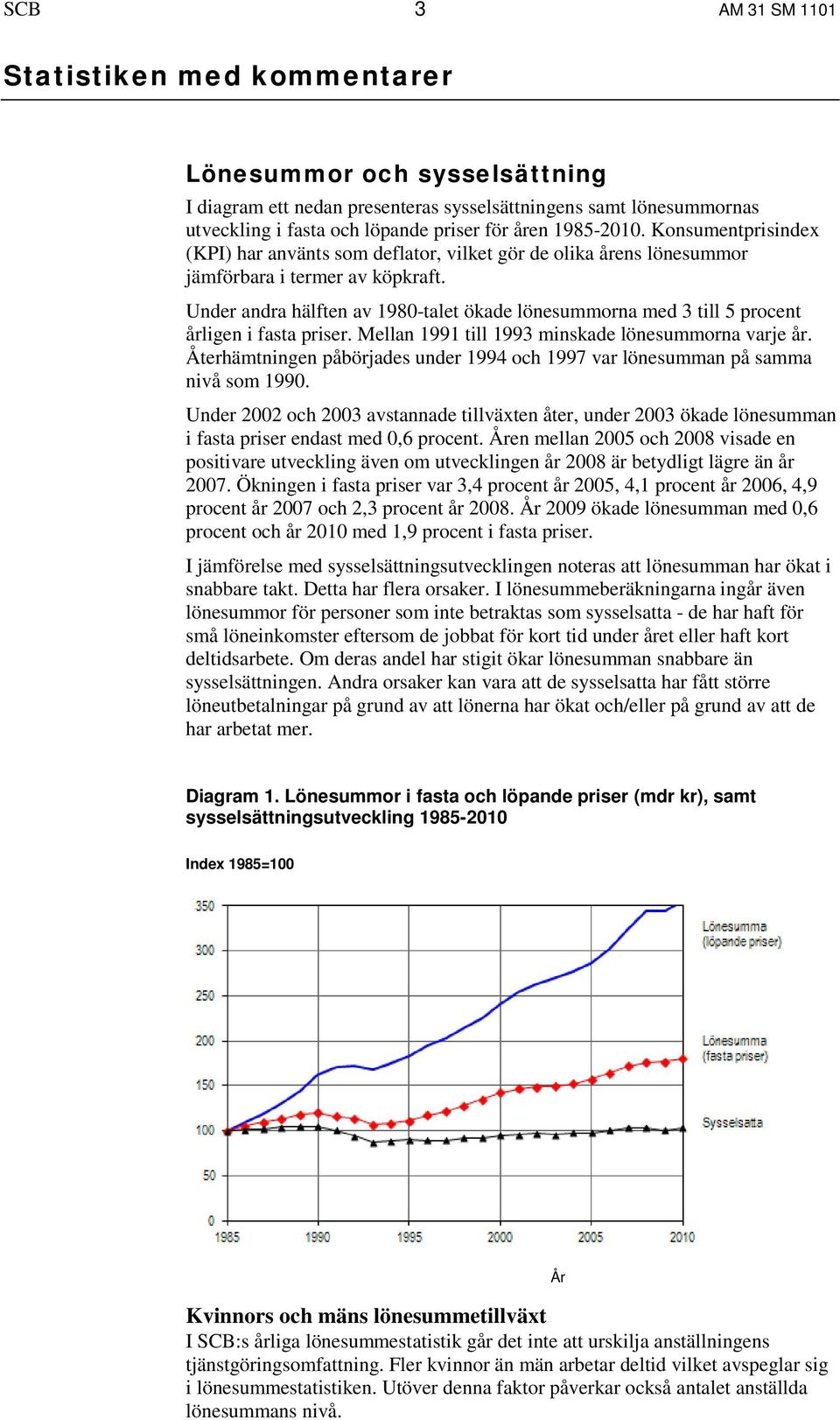 Under andra hälften av 1980-talet ökade lönesummorna med 3 till 5 procent årligen i fasta priser. Mellan 1991 till 1993 minskade lönesummorna varje år.