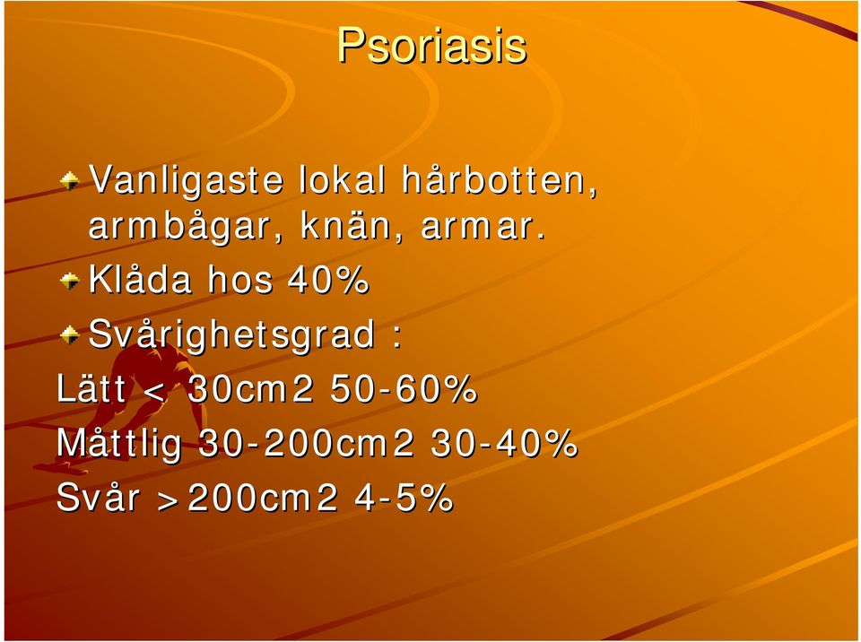 Klåda hos 40% Svårighetsgrad : Lätt <