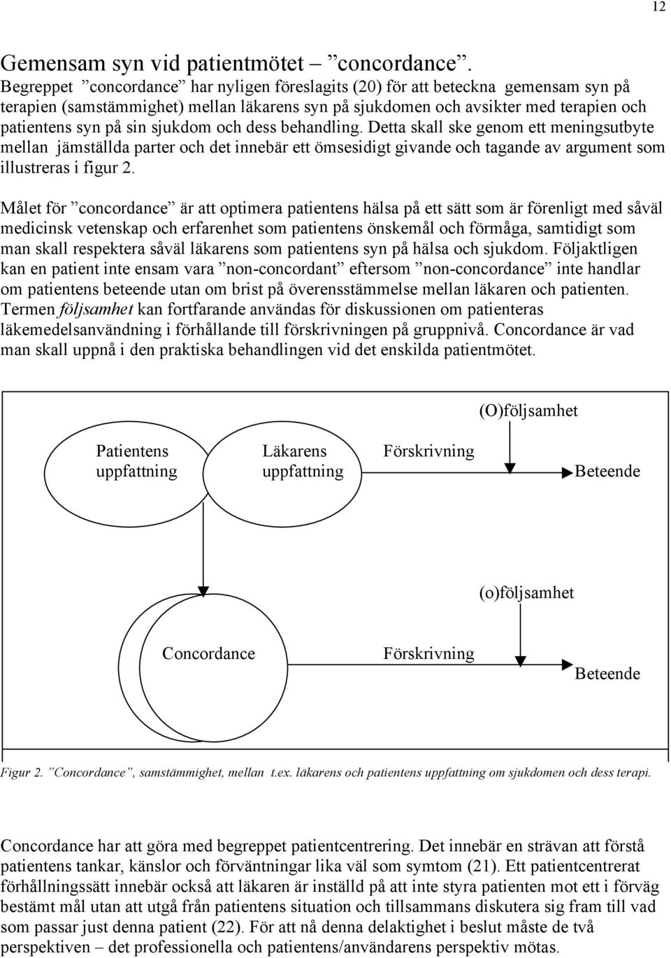 sjukdom och dess behandling. Detta skall ske genom ett meningsutbyte mellan jämställda parter och det innebär ett ömsesidigt givande och tagande av argument som illustreras i figur 2.
