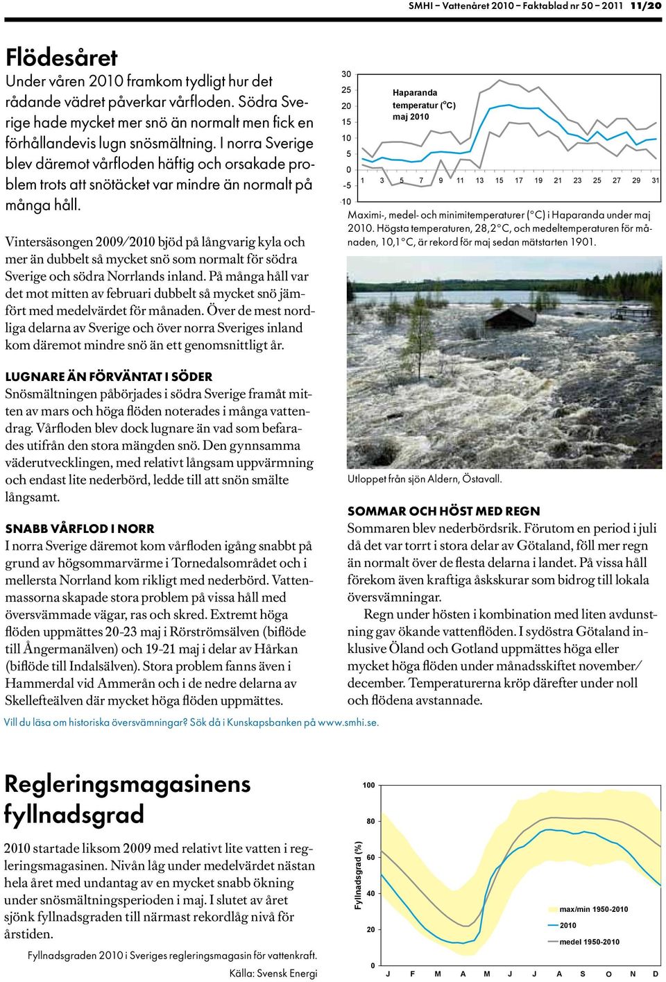 I norra Sverige blev däremot vårfloden häftig och orsakade problem trots att snötäcket var mindre än normalt på många håll.