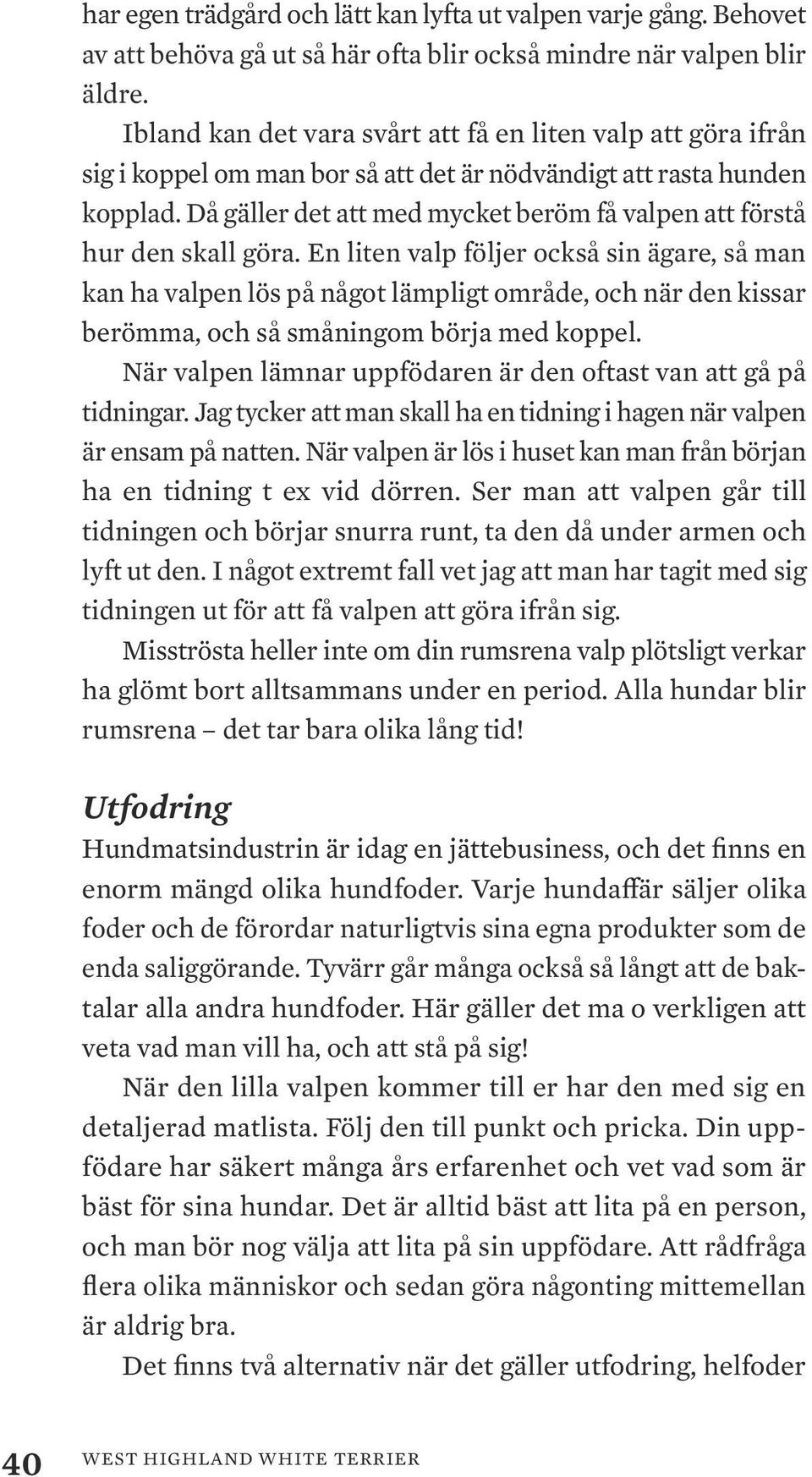 Då gäller det att med mycket beröm få valpen att förstå hur den skall göra.