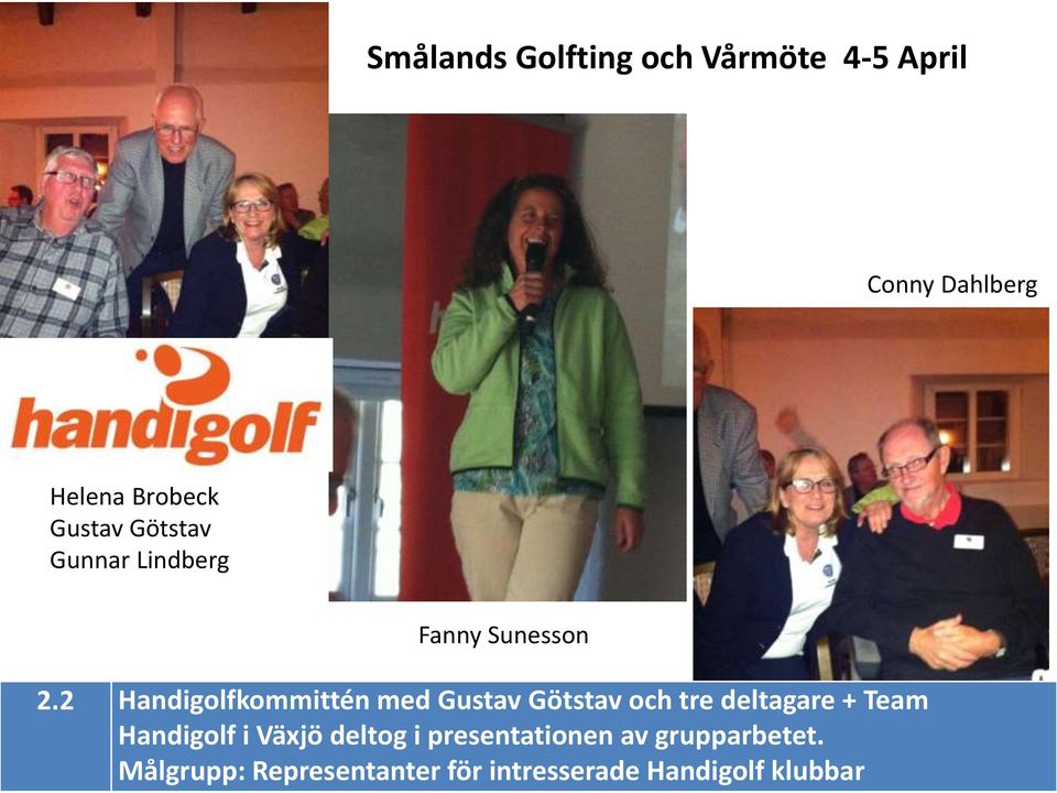 2 Handigolfkommittén med Gustav Götstav och tre deltagare + Team Handigolf