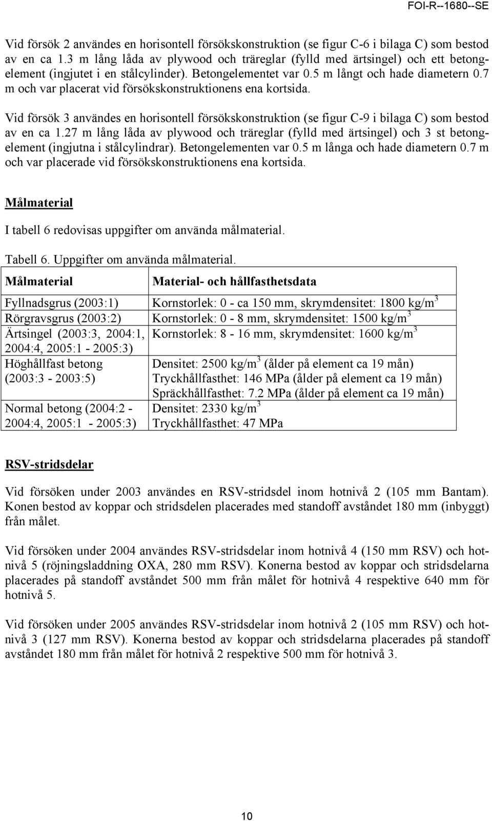 7 m och var placerat vid försökskonstruktionens ena kortsida. Vid försök 3 användes en horisontell försökskonstruktion (se figur C-9 i bilaga C) som bestod av en ca 1.