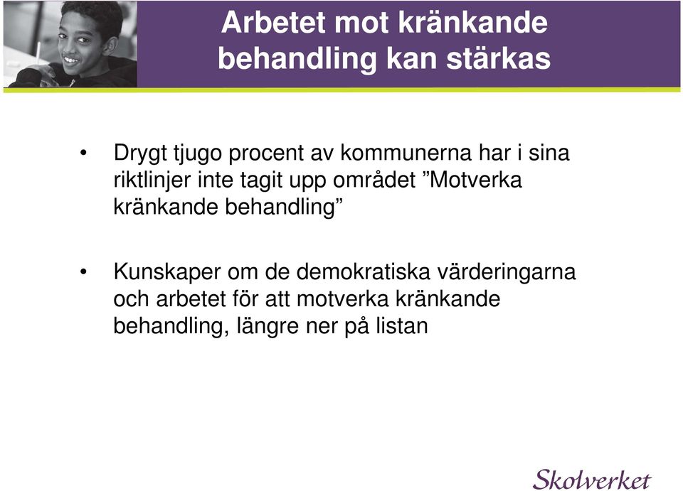 Motverka kränkande behandling Kunskaper om de demokratiska