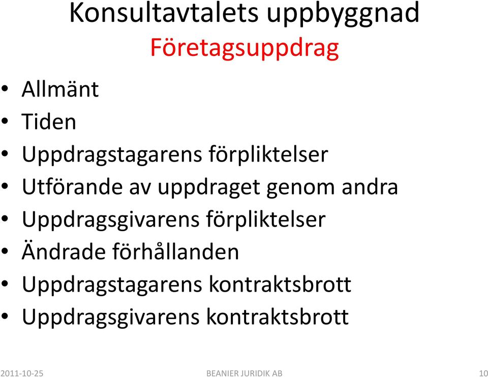 Uppdragsgivarens förpliktelser Ändrade förhållanden Uppdragstagarens