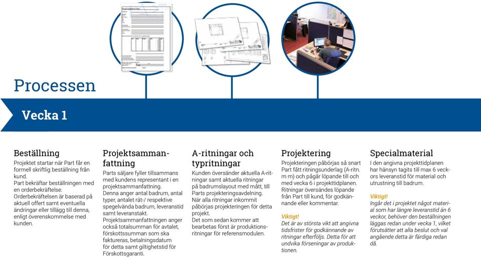 Projektsammanfattning Parts säljare fyller tillsammans med kundens representant i en projektsammanfattning.