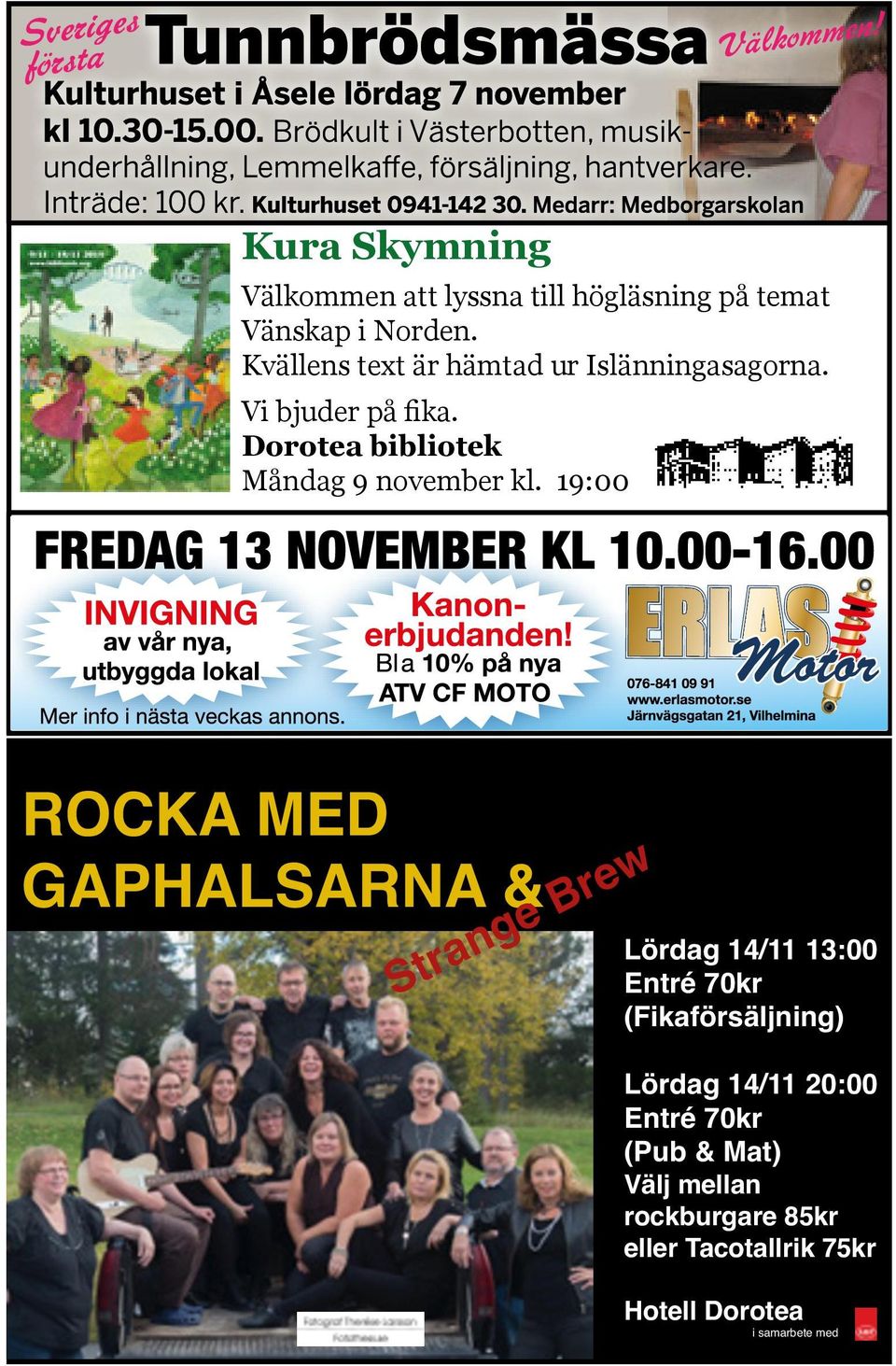 Dorotea bibliotek Måndag 9 november kl.