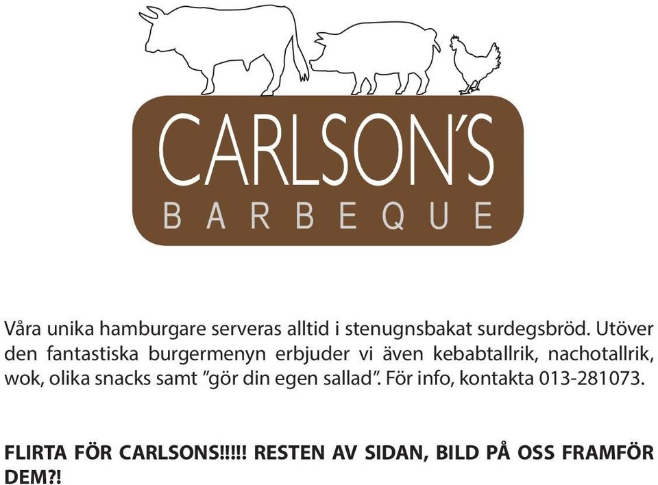 nachotallrik, wok, olika snacks samt gör din egen sallad.