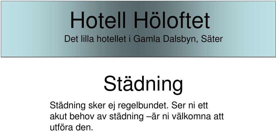 Ser ni ett akut behov av