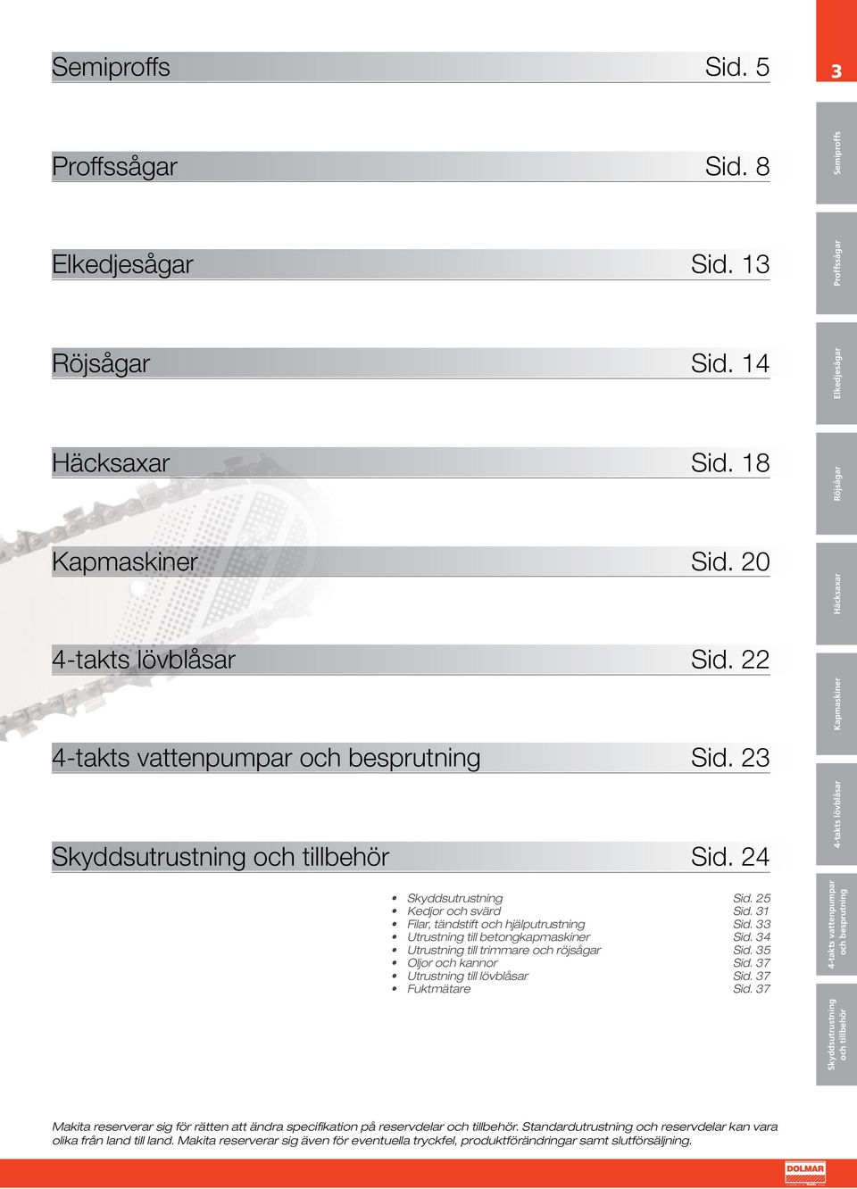 kannor Utrustning till lövblåsar Fuktmätare Sid. 25 Sid. 31 Sid. 33 Sid. 34 Sid. 35 Sid. 37 Sid.