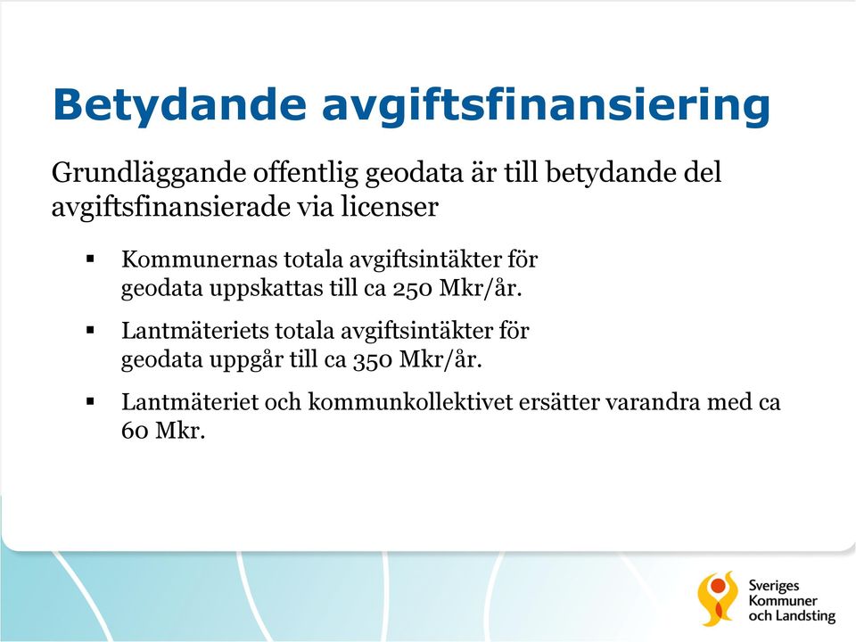 uppskattas till ca 250 Mkr/år.